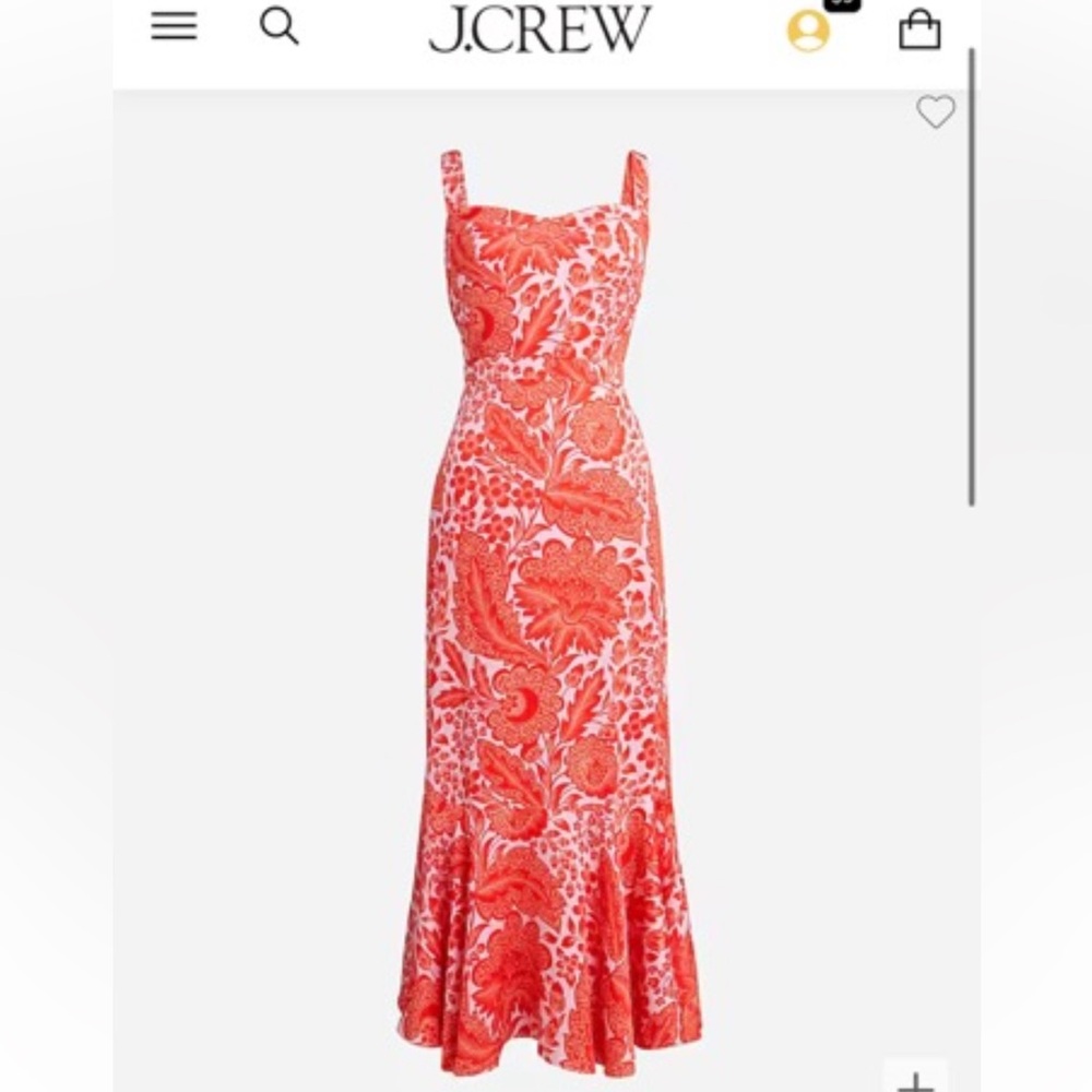 J Crew Collection Fitted Lustre Crepe Flare Hem Dress